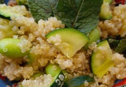 quinoa con verdure verdi